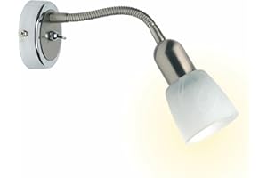 BRILLIANT Sofia Wandleuchte Eisen/Chrom – zeitloser Wandstrahler mit Flexarm und Schalter – verstellbare Wandlampe für Flur, Treppenhaus & Schlafzimmer – E14 Fassung, 1-flammig