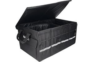 PMK GRUPO - Organisateur de Voiture Coffre | Rangement Coffre de Voiture Pliable Imperméable de Grande Capacité et Réglable - Couleur Noir - Taille XXL