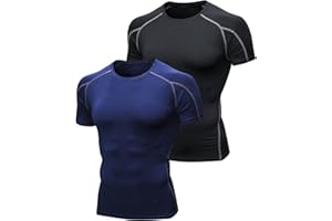 Niksa Męska koszulka kompresyjna, koszulka funkcyjna, z długim rękawem, z krótkim rękawem, sportowa koszulka do biegania dla mężczyzn