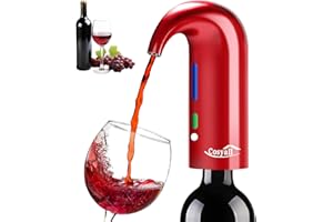 COSYALL Decantador de aireador de vino eléctrico recargable USB portátil, dispensador de vino automático para vino tinto, dispositivo de vertido de vino con bolsa para el polvo (rojo)