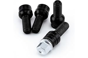 KEENSO 4 piezas Tornillos M14 * 1.5MM para Llantas, Juego de Tornillos y Antirrobo con Llave