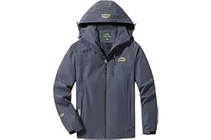 LUI SUI Men's Waterproof Rain Jacket Outdoor Lightweight Sports Outerwear Windproof Hiking Camping Rain Coat
