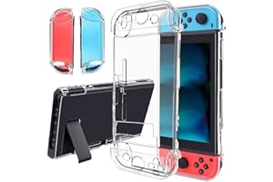 Coholl Custodia protettiva Compatible with compatibile con Nintendo Switch Custodia protettiva trasparente in cristallo separabile compatibile con console Switch e controller Joy-Con,trasparente