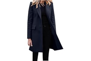 HAOLEI Blazer Femme ÉLéGant à Manches Longues Slim Fit Un Bouton OL Bureau Affaires Veste Chic De Costume Devant Ouvert Long Manteau Cardigan Blouson Jacket