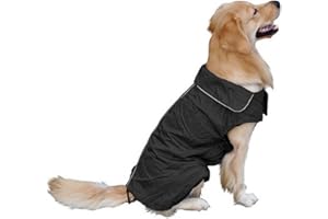 Vivi Bear - Veste d'hiver rembourrée, imperméable et antistatique pour chiens en polaire - Veste de sécurité - XS à XXXL - Noir
