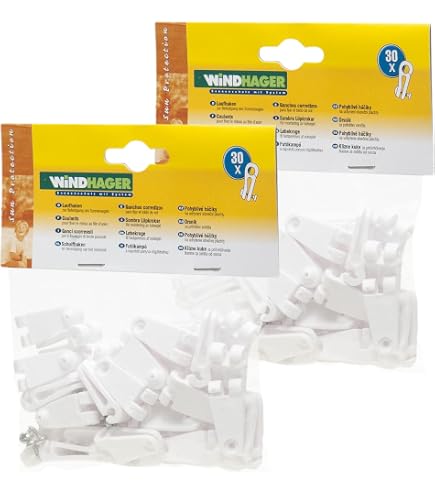 Windhager 10704 Klemmhaken, Zubehör für Seilspannmarkise/ Sonnensegel, weiß (4 x 6er Pack)