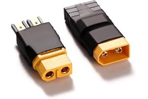 YIXISI 2 Pièces Compatibles avec TRX à XT60 Adaptateur de Connecteur, Compatibles avec TRX to XT60 Male Female Plug Conversion Adapter, pour Batterie LiPo RC