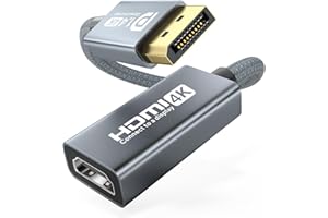 OHBUYAGN Adaptador DisplayPort a HDMI 4K 60Hz, DisplayPort a HDMI Monitor Unidireccional DP macho a HDMI hembra convertidor con G-Sync FreeSync Kampatibel para escritorio, portátil, tarjeta gráfica, HP, Dell