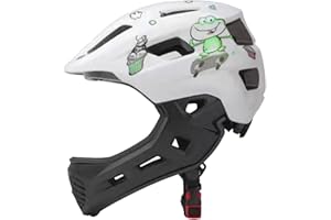 RONYME Casque Enfant Velo, Casque Intégral pour Enfants, Casque Enfant avec Mentonniere, 48-58 cm taille Ajustable, Design Respirant, Accessoires avec Lumière Arrière, pour D'équilibre Patins à Roulettes