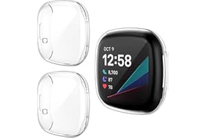 HOMTERN Confezione da 3 custodie protettive per Fitbit Versa 3 e Fitbit Sense, in TPU trasparente flessibile, antiurto, antigraffio, accessori protettivi (confezione da 3 trasparenti)