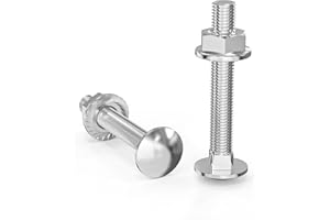 Wavanta M5 Coach Bolts, M5 x 50mm Carriage Bolts with Flange Hexagon Nuts, Zinc Plated, Carbon Steel, Coach Screws, Pack of 20