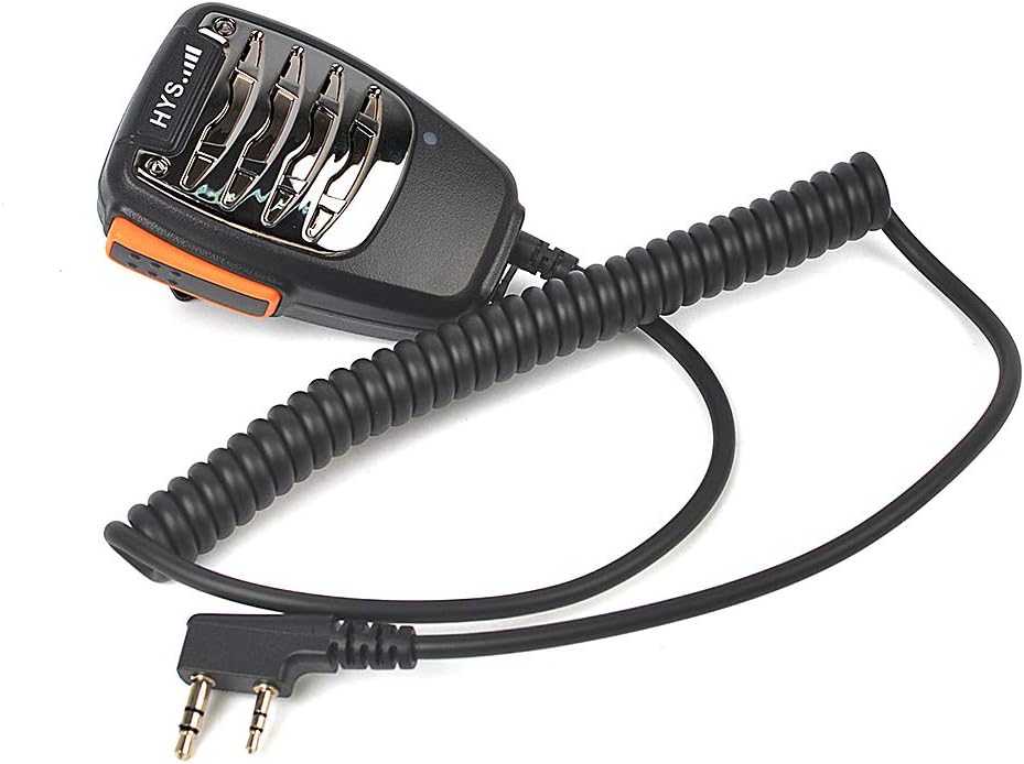 HYS Handheld Microphone Speaker Remote Shoulder Speaker Compatible with BaoFeng UV-5R UV-5RE BF-888S Retevis Kenwood Two Way Radio (R03)