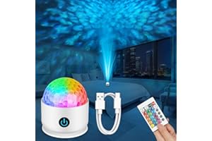 vsshe Proyector Estrellas, 16 Colores Proyector Aurora Boreal, Proyector Galaxia Aurora Boreal con control remoto, Luz Nocturna Infantil para Regalos Para Niños y Adultos, Modelo de carga