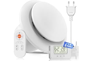 BUMSOU Badlüfter mit Feuchtigkeitssensor Temperatursensor Timer - 3 Stufen Bad Lüfter 100mm mit Fernbedienung, Echtzeit Display, Leistungsstark Leise Abluftventilator for Badezimmer WC keller RU109
