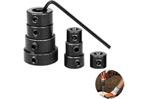 LPOLKVEMELH 9 PCS Drill Bit Depth Stop Collar Ring Positioner Locator, 3/4/5/6/8/10/12/16mm Precision Woodworking Positioning Depth Limiter, Universal Heavy Duty Spacing Ring Accessories Set with Hexagon Wrench