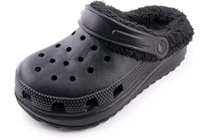 R-ISLAND Sabots d'hiver pour femme, adulte, avec doublure chaude, EVA, confortable, antidérapant, parfait pour la maison extérieure et intérieure.