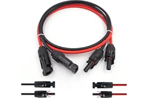 Uncle yang Solarkabel 6mm²/4mm² Verlängerung - IP67 MC-4 Kabel für Photovoltaik Solarpanel - 1 Paar (Rot & Schwarz) XLPE-Isolierung - 0.5M/1M/2M/3M/4M/5M (1M, 6mm²)