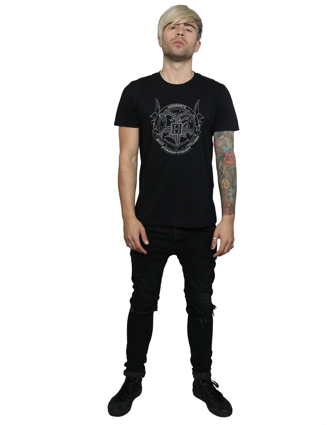 Absolute-Cult-Harry-Potter-Herren-Hogwarts-Seal-T-Shirt
