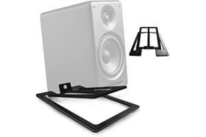 AUKTRANSCELER Statyw do głośników Desktop, zestaw 2 sztuki, czarny - Stabilny statyw na głośniki do biura i gier, podstawa dźwiękoszczelna do 5 kg, kompatybilny z głośnikami Kanto YU2 i podobnymi