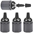 FOCCTS 4 Pcs Bakelite Lamp Holder, Vintage Light Bulbs Holder Bakelite light holder E27 Black