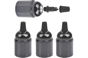 FOCCTS 4 Pcs Bakelite Lamp Holder, Vintage Light Bulbs Holder Bakelite light holder E27 Black