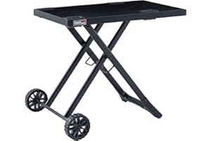 Royal Gourmet GT2201C-E Chariot Pliant pour Barbecue Portable, Desserte pour Plancha Pliable avec 2 Crochets pour Série GT2005-F, Adapté pour Le Camping, Dessus de Table 79 x 46,8 cm