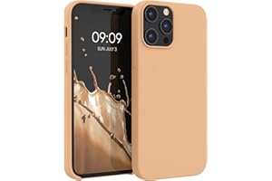 kwmobile Carcasa Compatible con Apple iPhone 12 Pro MAX Funda - Case TPU y Silicona antigolpes - Apto Carga inalámbrica - melocotón bebé