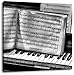 Produktbild Monocrome, Klavier Noten, Nahaufnahme Piano , Format: 70x70 auf Leinwand, XXL riesige Bilder fertig gerahmt mit Keilrahmen, Kunstdruck auf Wandbild mit Rahmen, günstiger als Gemälde oder Ölbild, kein Poster oder Plakat