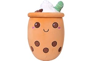 SILOM Bubble Tea Kuscheltier Plüschkissen Plüsch PlüSchtier,Bubble Plüschtier Kissen Niedliche Plüsch Weich Stofftier Spielzeug Süßes Kuscheltierkissen für Liebhaber