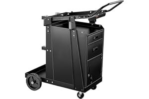 VEVOR Mobiler Werkstattwagen, Schweißwagen mit 2 Schubladen & abschließbarem Schrank, 158 kg Gewichtskapazität, 360° schwenkbare Räder, Schweißgerätewagen für MIG-Schweißgerät, Plasmaschneider