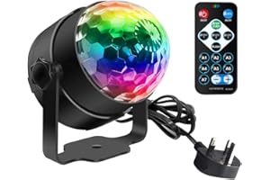 Disco Lights, SEBRUANC Mini Disco Ball LED Party Lamp Music Controlled Disco DJ 360° Rotating Ball Light 3W RGB Stage Lights with Remote Control for Home Parties Birthday KTV Party Christmas 1pc