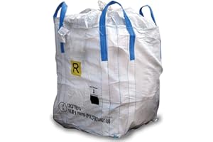 Viceree 5 Big Bag Rifiuti Pericolosi “R” 90x90x120 Portata 1500kg, Sacchi Per Macerie, Big Bag Ideali Per Trasporto E Stoccaggio, Sacchi Per Foglie, Cesta Per Montacarichi, Tessuto Omologato UN 13H3/Y