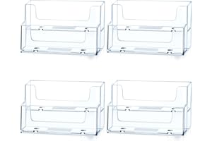 Tenare 4 Soportes de Tarjetas de Visita de 2 Niveles Tarjeteros de Escritorio Portatarjetas de Visita de Mesa Organizador de Tarjeta de Visita de Plástico Transparente Caja de Exhibición para Oficina