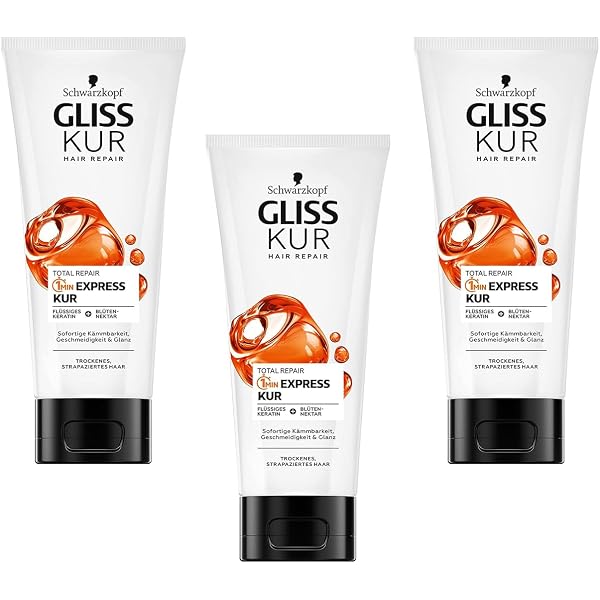 6x Gliss Kur Total Repair Spülung Für Trockenes Haar – 200 Ml Pro Flasche, Mit Keratin & Nährstoffen