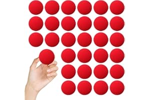 Bofanze Lot de 30 Balles en Mousse Rouges, 4,5 cm Supersoft Balles en Mousse, Boule éponge Magique Petites Boules en Éponge pour Chat, Spectacles de Magie