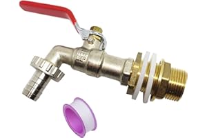 NSXIN Kugelauslaufhahn 1/2 Zoll Kugel-Auslaufventil Messing Wasserhahn für Regentonne mit Schlauchverschraubung Einsatz Auslaufventil Frostsicher für Garten Schlauch