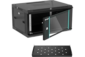MT-VIKI 6U Wall Mount Server Cabinet Network Rack Vented Enclosure, 0.8mm thick, 17.7'' Deep (450mm), for 19'' IT Equipment, Included 1pcs 10'' Depth Rack Shelf