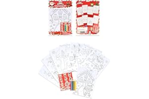 TC Toys - Christmas Stocking Filler: A4 Colouring Set with 8 Festive Sheets, 6 Mini Pencils & Fun Sticker Sheet | Perfect Xmas Activity Book & Party Favor (1)