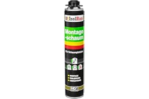 Isolbau - Bauschaum Montageschaum 1 x 750 ml PU-Schaum 1K Pistolenschaum Zargenschaum - Isolierung Abdichtung für Innen und Außen