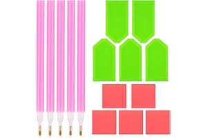 Ouligay 15pcs Diamond Art Tools, DIY 5D Diamond Art Trays, Drill Pen Grip and Accessories for DIY Rhinestone Painting