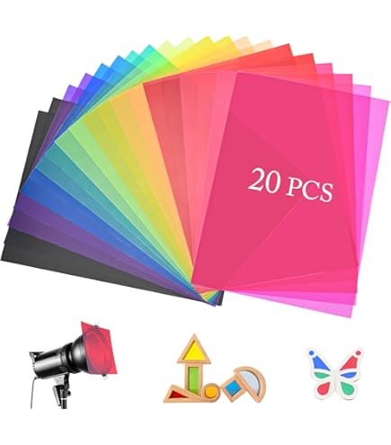22 Fogli Filtri Colorati A4 Per Luci - Gelatine 11 Colori Per Fotografia E Illuminazione
