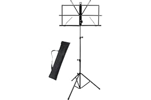 RUIZ-HERRERA® Atril MS01: Atril plegable ligero con funda de transporte - Ideal para conservatorio, estudio, conciertos y directos - Soporte portátil para partituras y notas musicales