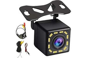 iFreGo HD Telecamera posteriore auto cablata Universale 170 gradi Obiettivo grandangolare 12 LED Telecamera di backup 100% impermeabile Visione notturna per aiuto alla retromarcia