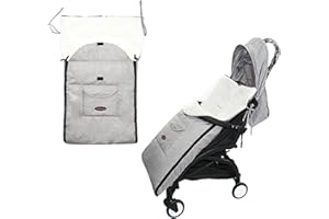 Yidaxing Nanna Termico Bebè Universale Invernale,Bambini Coprigambe per Passeggino,Sacco Termico er Bebè,Copertura Impermeabile Antivento Antifreddo Staccabile Sacco a Pelo (Grigio)