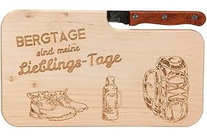 Spruchreif · Brotzeitbrett mit Messer · Brotzeitbrett mit Gravur · Holzbrett mit Messer · Geschenke für Wanderer · Outdoor Geschenke · Outdoor Frühstück
