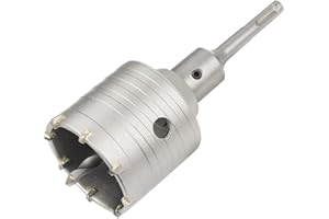 Meccion Fresa a Tazza per Muro Cemento con Adattatore SDS Plus 110mm, Punte di Tungsteno Sega a Foro Cavo per Mattoni, Calcestruzzo, Muro di Pietra di Cemento (65mm+110mm SDS Plus Adattatore)