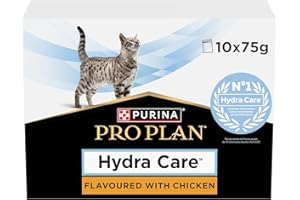 PURINA PRO PLAN Hydra Care | Chat Adulte | Hydration Supplement | Formulé pour Augmenter l'apport hydrique et la Dilution des urines | en Gelée | Au Poulet | Portion Individuelle | 10x75g