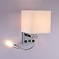 LED Wall Lamp Indoor, Bedside Reading Rocker Wall Light,2 Toggle Switches,Tendlife Bedroom Wall Lamp, Candle Holder Living Room Corridor Wall Lamp 3W and E27 Lamp Holder