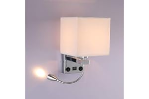 DEECOZY LED Wall Lamp Indoor, Bedside Reading Rocker Wall Light,2 Toggle Switches,Tendlife Bedroom Wall Lamp, Candle Holder Living Room Corridor Wall Lamp 3W and E27 Lamp Holder