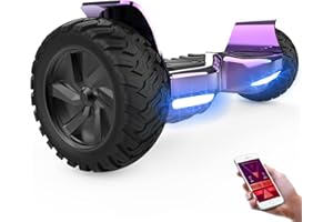GeekMe Hoverboards tout-terrain 8.5 pouces, Hoverboards SUV avec APP, haut-parleur Bluetooth, double moteur, lumières LED, Hoverboards tout terrain pour enfants et adultes